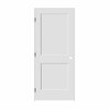 Codel Doors 24" x 80" x 1-3/8" Primed 2-Panel Interior Shaker 4-9/16" RH Prehung Door with Matte Black Hinges 2068pri8402RH10B4916